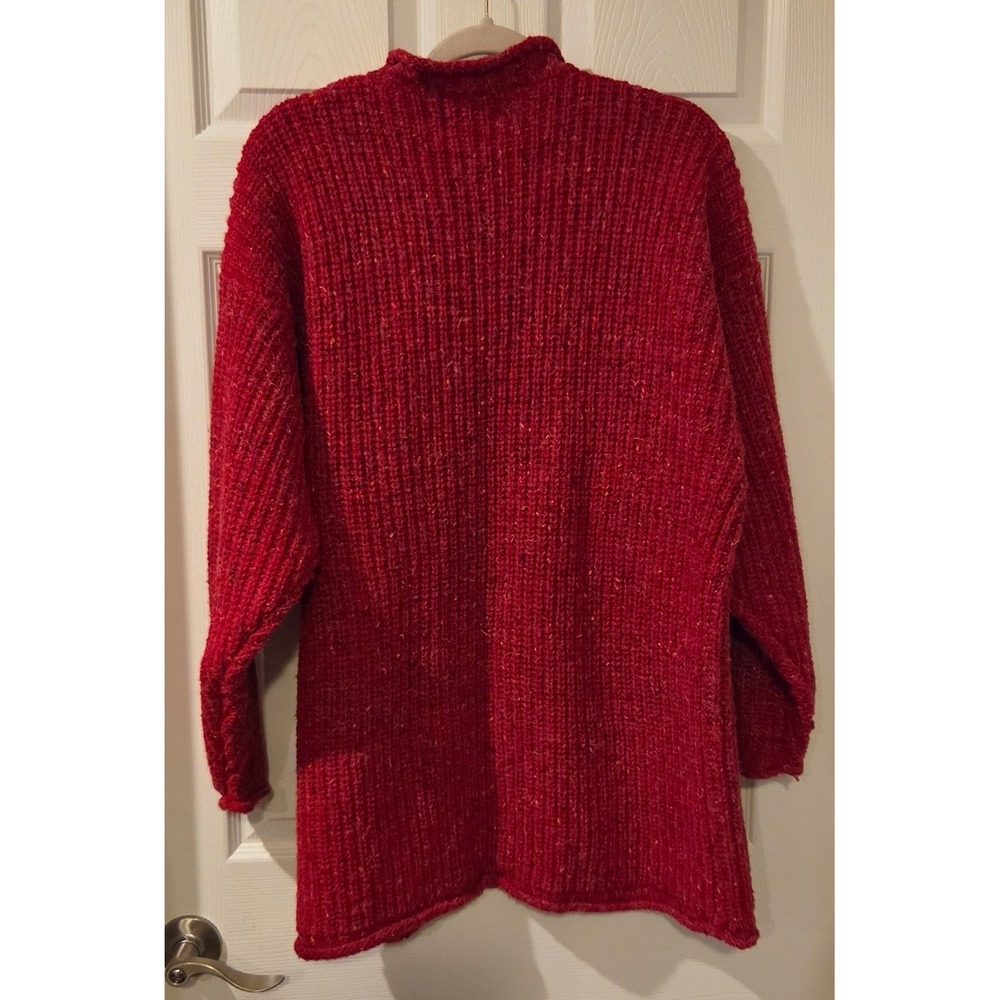 Woolrich Rugged Outdoorwear Sweater XL Holly Red Tweed Wool Blend Oversized - Picture 6 of 6